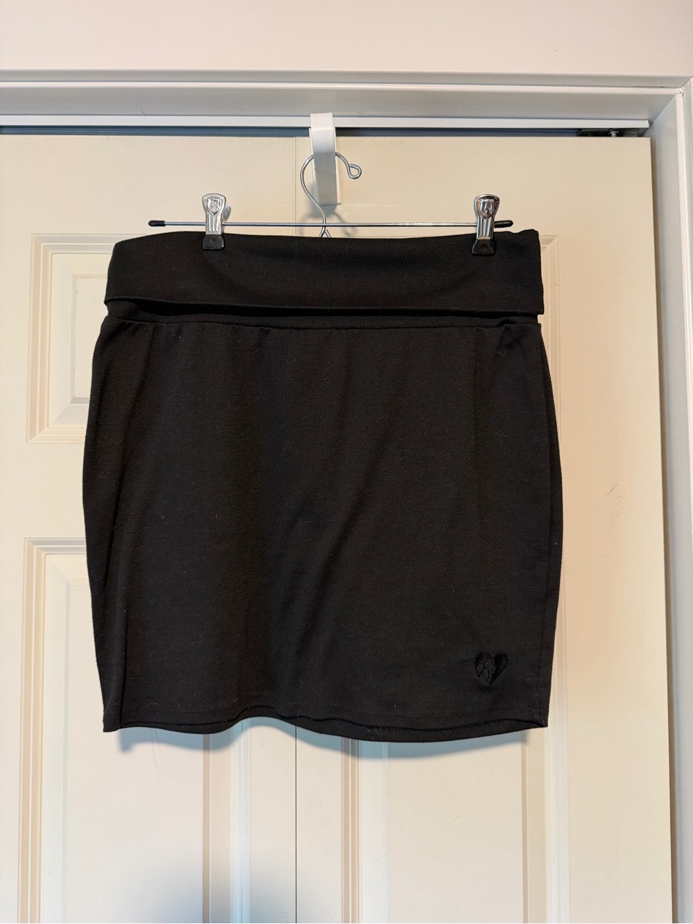 Black Women's Fold-Over Waist Skirt